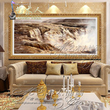 品牌手绘油画HH2山水黄河壶口瀑布酒店会所办公室客厅装饰挂壁画