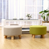 布艺矮凳加厚沙发凳子时尚创意家用板凳欧式实木圆凳简约加厚小凳