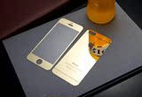 新iphone6Plus/5S/4/4S彩色钢化膜电镀金属 镜面苹果手机彩膜