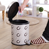 三兔大号欧式垃圾桶无盖客厅厨房卫生间家用有盖皮革脚踏式垃圾筒