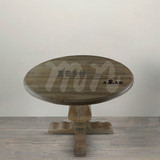 美式风格实木橡木餐桌/法式8人圆餐桌子/可定制大圆桌椅组合/园桌