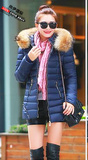 2015冬装新款韩版纯色简约口袋连帽修身中长款棉衣女休闲棉服外套