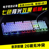 聆点G500 机械手感游戏键盘发光防水背光键盘CF LOL电脑键盘有线