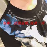 2016夏季恶搞纪梵希短袖男装 欧美哥特式印第安风暗黑人物T恤男潮