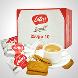 比利时进口饼干 lotus和情焦糖饼干250g*10包 整箱装 休闲零食品