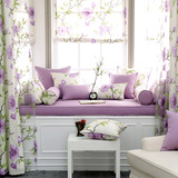 淡紫色飘窗垫田园定做海绵垫 卧室飘窗垫窗台垫加厚阳台榻榻米垫