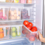 日本进口冰箱收纳盒厨房食品水果保鲜盒塑料透明收纳箱长方形有盖