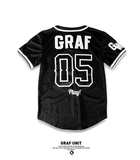 GRAF™原创05背号潮流黑白简洁刺绣棒球开衫短袖