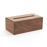 喜起胡桃木实木纸巾盒 创意客厅木质收纳盒时尚木制抽纸盒包邮