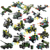 贝智星迷你军事战车飞机坦克儿童益智拼装拼插积木幼儿园小孩玩具