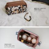 韩国正品 DAILYLIKE 清新印花防水金属框架化妆收纳包 cube pouch
