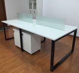 职员办公桌创意办公家具简约4组合屏风隔断现代时尚钢架员工桌椅