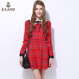 商场代购ELAND衣恋16年新品学院系带连衣裙EEOW62302M专柜正品