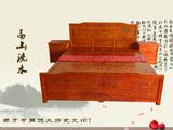 中式实木床榆木床1.8米1.5米双人床高山流水高箱储物床老榆木家具