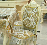 欧式餐桌布艺椅垫套装花边冬加厚椅子坐垫椅套罩高档奢华丝绒定做