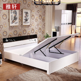 雅轩双人床1.5/1.8米简约储物板式床烤漆现代板式床高箱储物木床
