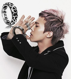 韩版权志龙复古克罗心男士戒指钛钢个性阑花尾戒指环时尚个性饰品