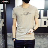 OBO2016夏季韩版男士字母短袖T恤修身学生半袖打底衫潮流圆领体恤