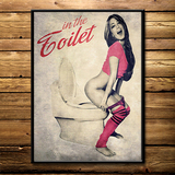 欧美创意人物卫生间装饰画挂画洗手间厕所壁画酒吧复古怀旧海报
