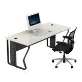 办公家具办公桌老板桌主管桌中班台简约现代时尚创意钢木白色特价