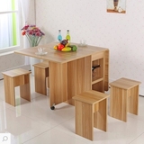 简约多功能小户型折叠餐桌椅子组合长方形宜家可伸缩简易饭桌家用