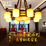 中式别墅吊灯花梨木卧室餐厅灯实木酒店客厅进口红木云石大气吊灯