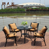 野人谷阳台圆桌椅简约组合酒吧铁艺咖啡户外家具欧式休闲铸铝桌椅