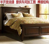 美式乡村欧式1.81.5米橡木床液压箱体高箱储物床实木床双人床婚床