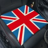 亚麻卡通汽车坐垫 车用棉麻透气坐垫座椅办公室夏季英伦国旗系列