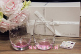 【现货】日本代购施华洛世奇水晶爱心玻璃对杯冰饮变色 结婚礼物