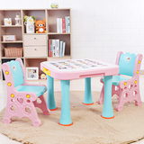 韩版宝宝书桌儿童桌椅套装 幼儿园塑料学习桌子椅子组合塑料桌