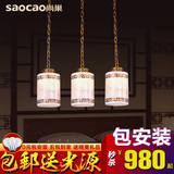 中式天然云石灯 灯具餐厅吊灯全铜长条创意个性新古典 单头吊灯