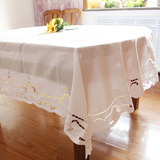 外贸 白色抽纱工艺  优雅欧美风桌布BJ2116