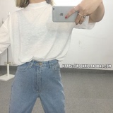 2016夏季新款韩版透视丝滑半高领上衣T恤女宽松中长款短袖打底衫