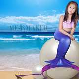 Mermaker mermaid tai美人鱼尾巴装儿童泳衣弹力面料含脚蹼C02