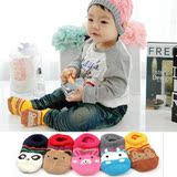 韩国进口0-6岁小孩婴儿毛巾袜子儿童地板袜防滑加厚睡眠珊瑚绒袜