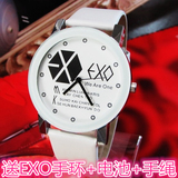 新款EXO手表时尚时装表男士女性情侣表石英电子学生儿童皮带对表