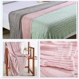 夏季外贸竹纤维盖毯针织沙发巾儿童毛线毯空调午睡毯车用毯纯色系