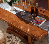 一桌八椅美式雕花餐桌仿古实木餐台1.8米长新古典欧式实木餐桌8人