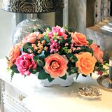 5折 欧式假花仿真花套装 法式家居餐桌花瓶客厅装饰摆设玫瑰混合