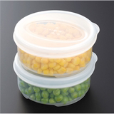 日本INOMATA圆形 透明塑料保鲜盒 冰箱冷藏盒 密封罐 食品收纳盒