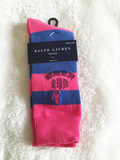 现货 美国正品POLO RALPH LAUREN 儿童女童袜子条纹中筒公主袜