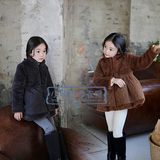 2015冬韩国童装女童加厚皮草外套中大童蕾丝棉衣宝宝仿兔毛棉服潮