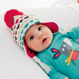 英国正品NEXT代购 15秋冬女宝宝婴儿毛毛球辫子针织帽子