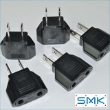 日本SMK欧规 欧标 转 美规国标插头 电源转换插头 圆头转扁头插座