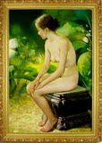 美女装饰画酒店有框画裸体美女人物画人体艺术油画 裸女