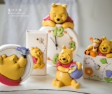 儿童房家居装饰品摆设品可爱卡通小熊挂钟挂件存钱罐 维尼熊摆件