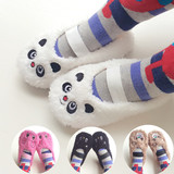 日本原单秋冬季加厚保暖儿童地板袜子宝宝袜套毛绒防滑室内家居鞋