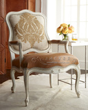 美式乡村实木单人沙发椅书椅餐椅欧式现代简约梳妆椅新古典休闲椅