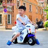 Smartbebe新款儿童电动摩托车儿童三轮车 可坐人宝宝玩具童车警车